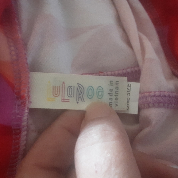 Lularoe Purple Pink Peacock Feather Design Legging OS - Picture 4 of 5